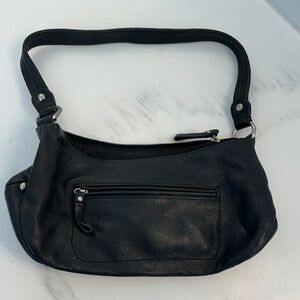 Elegant Black Leather Shoulder Bag